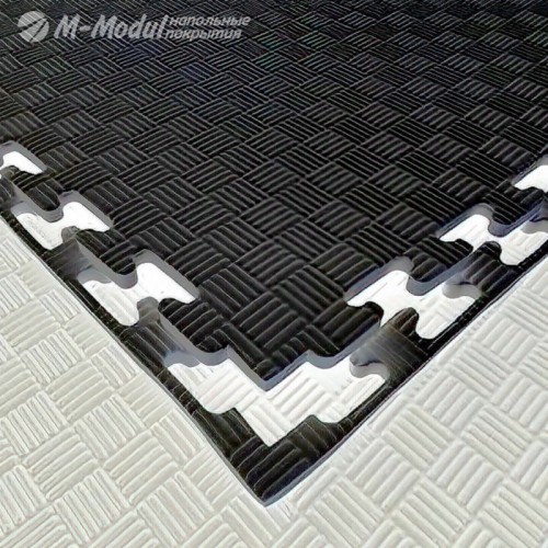 Мягкий модульный пол для детских игровых комнат 100x100 см, толщина 1,2 см черный