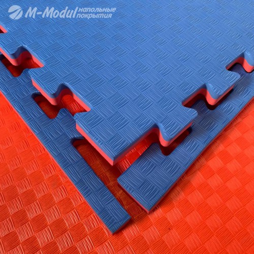 Мягкий модульный пол (будо-мат) двухсторонний 100x100 см, толщина 2,5 см