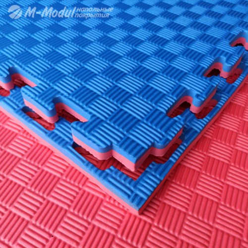 Мягкий модульный пол (будо-мат) двухсторонний 100x100 см, толщина 2,5 см