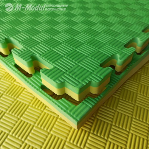Мягкий модульный пол двухсторонний 100x100 см, толщина 2 см 