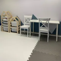 Мягкий пол, коврики-пазлы 100x100 см, толщина 1 см, тиснение плетенка